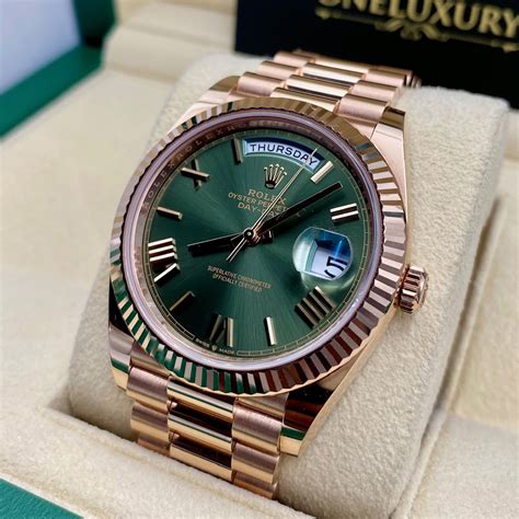 rolex rose gold and green|rose gold Rolex 40mm.